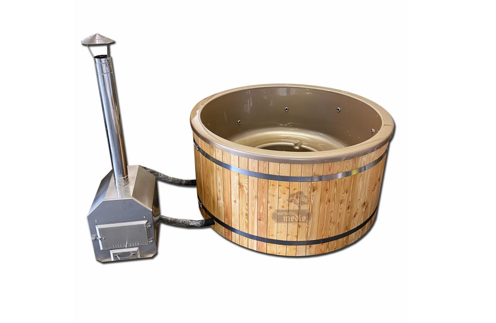 acrylic hot tub external heater gold insert larch wood 1