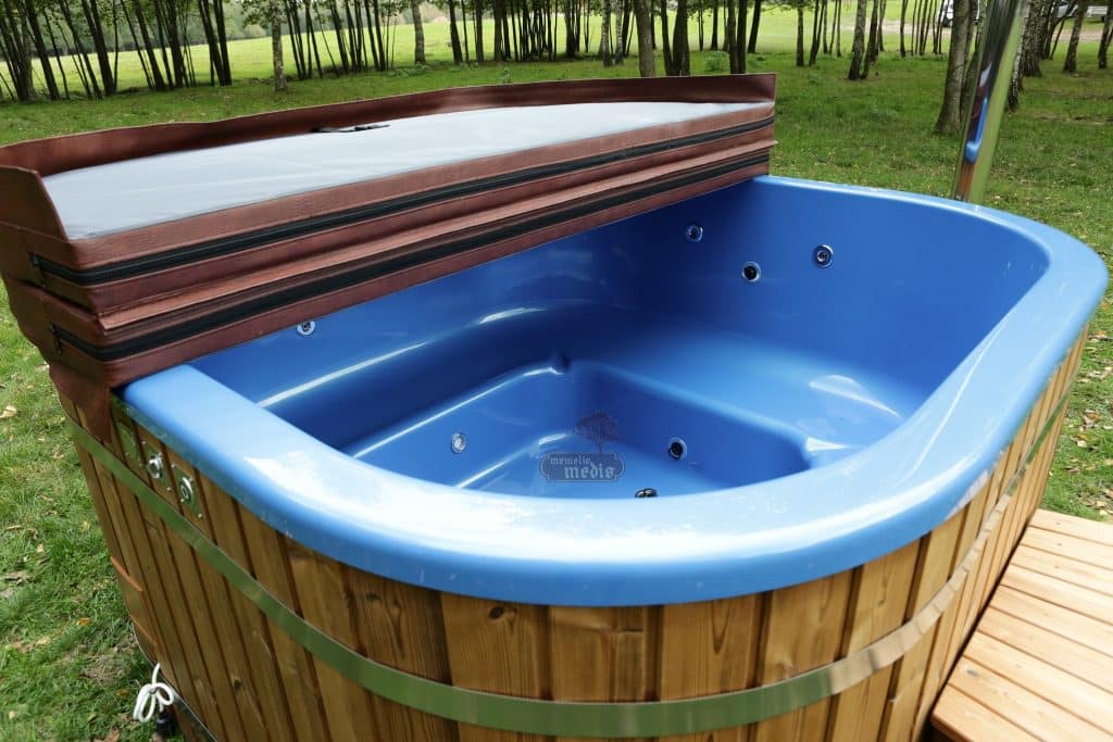 acrylic hot tub external heater rectangular shape blue insert thermowood 3