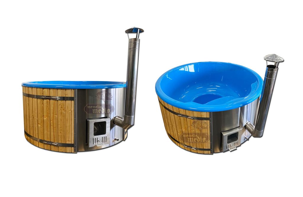 acrylic hot tub integrated heater blue insert larch wood 1