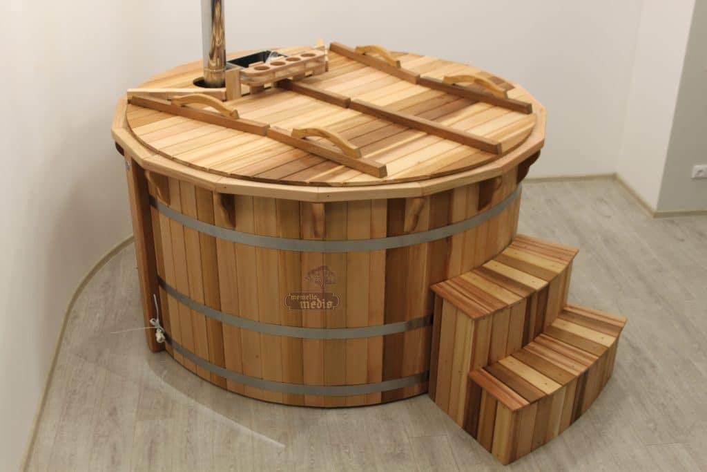 wooden hot tub internal heater red cedar wood 2